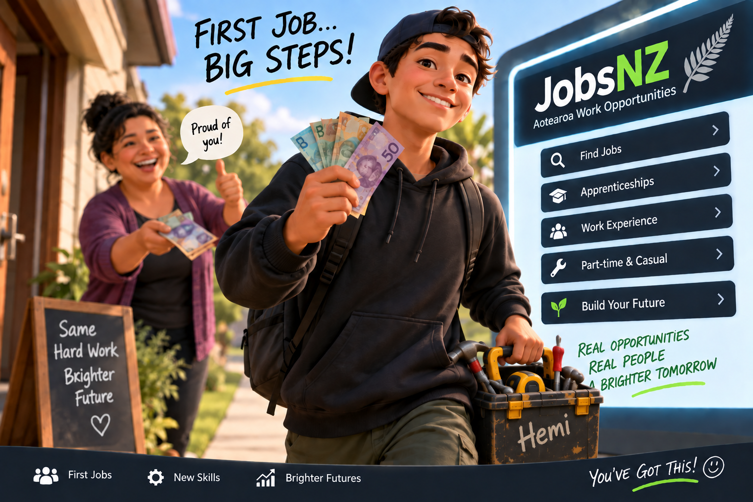 Hemi starting his first JobsNZ work journey